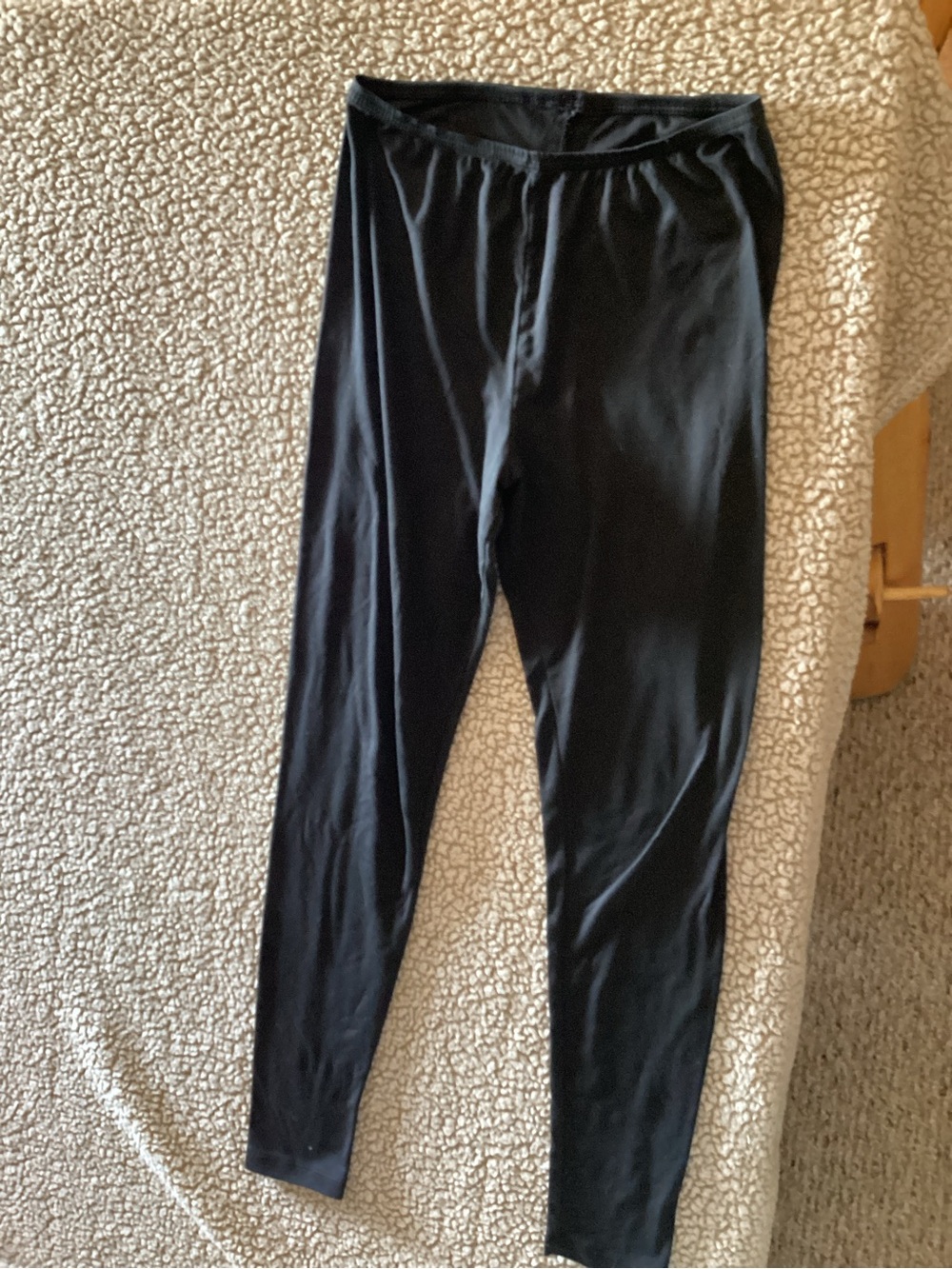 Cuddl Duds Warm Essentials Black Long John’s 100% Polyester Size Small